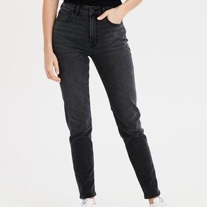 American Eagle Mom Jean Denim 4 Long Black